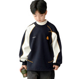 青少年男孩加绒卫衣男童打底衫新款冬加厚儿童超好看内搭上衣，童装卫衣/绒衫，摩比熊