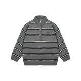 童装男童半开领条纹毛衣冬季新款儿童高领针织衫大童秋冬衣服，童装毛衣，摩比熊