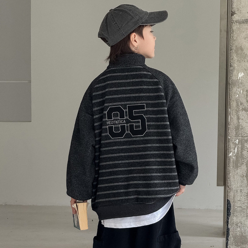 男童加绒卫衣款新款大儿童装冬季一体绒加厚打底上衣冬装，童装卫衣/绒衫，摩比熊