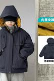 男童冬季棉衣新款工装派克男女童加厚连帽中大童冲锋衣外套，童装棉衣，摩比熊