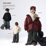 童装男童彩点绒毛衣冬季新款儿童加厚内搭衣服大童保暖冬装潮，童装毛衣，摩比熊