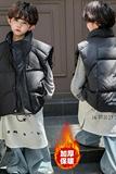 男童马甲秋冬款新款洋气炸街男孩加厚背心秋装儿童加棉外套潮，童装马甲，摩比熊
