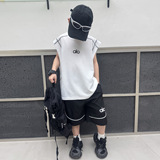 男童无袖套装夏季新款儿童夏装背心篮球运动服夏款大童装男孩，童装休闲套装，摩比熊