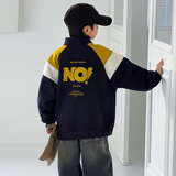 男童加绒加厚卫衣冬季新款中大童装冬装一体绒儿童上衣潮，童装卫衣/绒衫，摩比熊