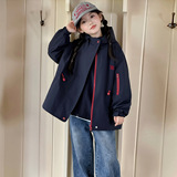 女童秋装外套新款儿童秋冬款三合一冲锋衣中大童女孩秋季上衣，童装外套，摩比熊