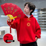 男童卫衣季新款儿童运动休闲羊驼绒加绒加厚保暖年服卫衣，童装卫衣/绒衫，摩比熊