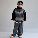 男童款卫衣加绒加厚新款中大童冬季儿童半高领一体绒上衣，童装卫衣/绒衫，摩比熊