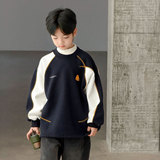 青少年男孩加绒卫衣男童打底衫新款冬加厚儿童超好看内搭上衣，童装卫衣/绒衫，摩比熊