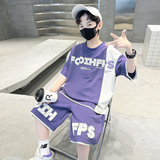男童夏装运动套装新款儿童衣服宽松中大童短袖两件套薄款洋气，童装休闲套装，摩比熊