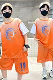 儿童篮球服夏季速干短袖运动套装夏装男童中大童球服两件套潮，童装休闲套装，摩比熊