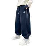 男童加绒运动新款儿童大童冬季一体绒加厚束脚裤，童装裤子，摩比熊