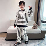 男童睡衣套装珊瑚绒秋冬款新款儿童法兰绒家居服男孩冬加绒厚，童装家居服（睡衣），摩比熊