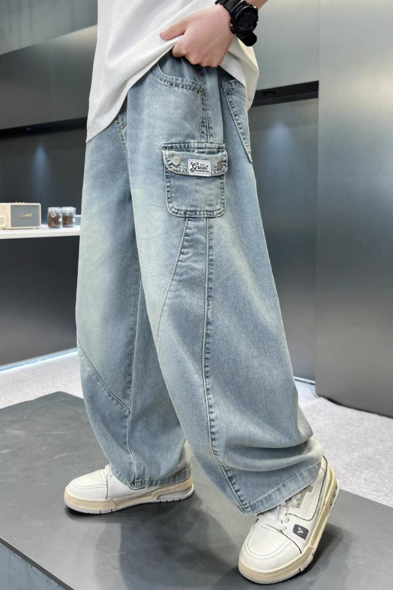 男童夏装牛仔裤子薄款新款夏款中大儿童夏季男孩防蚊裤潮，商品下架区商品下架区，摩比熊