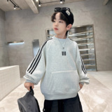 男童加绒卫衣一体绒款新款大儿童冬季加厚上衣男孩冬装潮，童装卫衣/绒衫，摩比熊