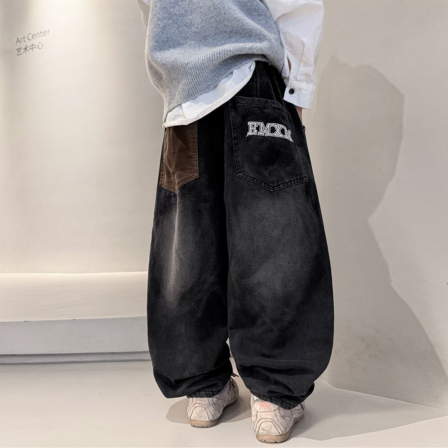 儿童装男童冬装裤子新款中大童秋冬款加绒加厚男孩冬季牛仔裤，童装裤子，摩比熊