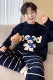 男童冬季加厚加绒家居服新款秋冬款中大童时髦休闲睡衣套装潮，童装家居服（睡衣），摩比熊