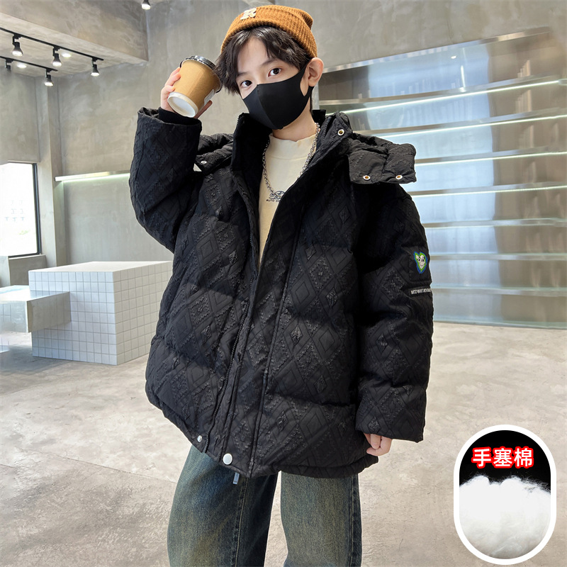 男童棉服冬装外套新款儿童男孩棉衣冬季加厚中大童棉袄保暖潮，童装棉衣，摩比熊