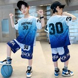 新款运动球衣男童夏装球服篮球服速干短袖套装男孩夏季儿童装，童装休闲套装，摩比熊