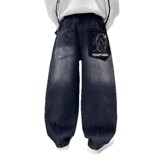 男童加绒牛仔裤冬季一体绒加厚长裤帅气中大童直筒潮初中生岁男，童装裤子，摩比熊