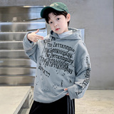 男童加绒卫衣连帽冬款潮牌中大童加厚保暖上衣儿童大男孩冬装童装，童装卫衣/绒衫，摩比熊