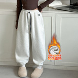 女童加绒裤子冬季新款儿童洋气休闲冬装女大童加厚束脚裤，童装裤子，摩比熊