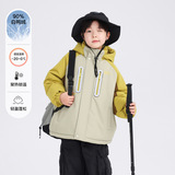 男童冬装撞色户外冲锋衣羽绒服新款中大儿童冬季防风加厚外套，童装羽绒服，摩比熊