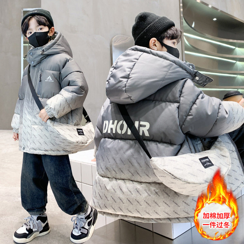 男童冬装棉衣新款羽绒棉服秋冬款大童加厚棉袄冬季外套保暖潮，童装棉衣，摩比熊
