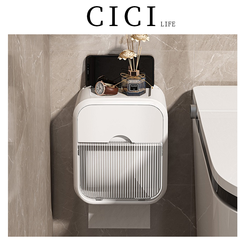 2025新款纸巾盒意式轻奢厕所卫生间壁挂式浴室防水盒免打孔抽纸盒