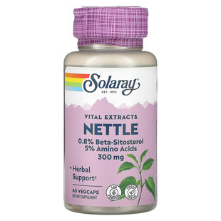 美国Solaray荨麻根提取物450毫克60粒Nettle Root Extract前 列康