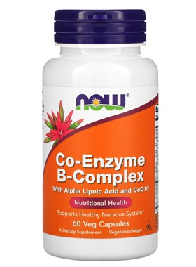 美国NOW辅酶B族维生素15种复合物60粒胶囊Co-Enzyme B-Complex