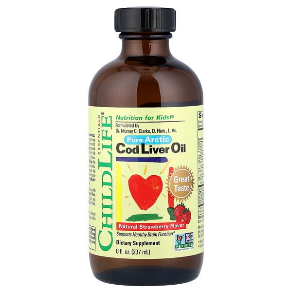 美国ChildLife儿童北极鳕鱼肝油天然草莓味237毫升Cod Liver Oil