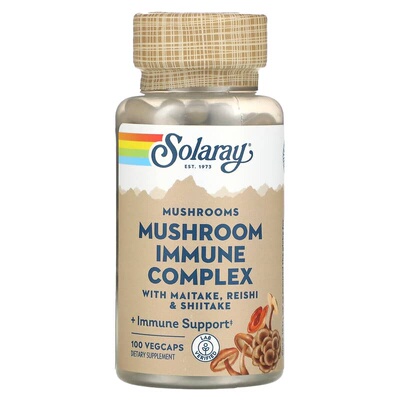 美国Solaray舞茸灵芝香菇复合物100粒素食胶囊 MUSHROOM IMMUNE
