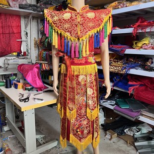 撒满战裙套装红色满足围裙大神祭祀闾山法裙舞台演出服饰民族服装