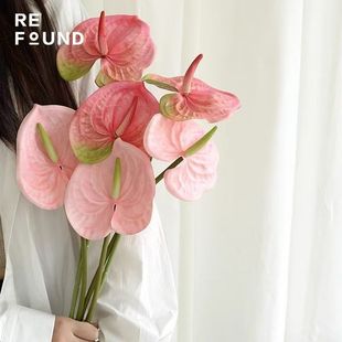 红掌仿真花白掌精品客厅假花盆栽绿植摆设高档假花高级感逼真摆件