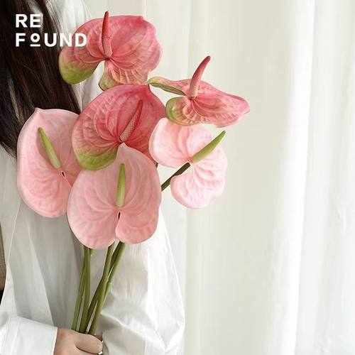 红掌仿真花白掌精品客厅假花盆栽绿植摆设高档假花高级感逼真摆件