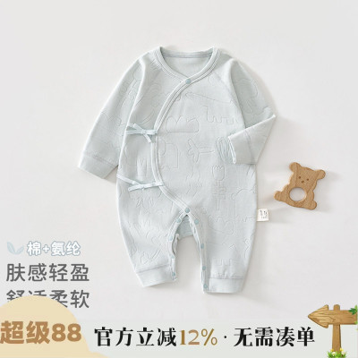 新生婴儿秋季薄款长袖连体衣