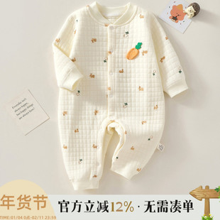 新生婴儿衣服冬装男女宝宝加厚连体衣夹棉保暖哈衣宝宝秋冬季爬服