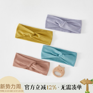 婴儿发带新生儿护卤门发饰宝宝夏季 莫代尔弹性发箍简约柔软头饰