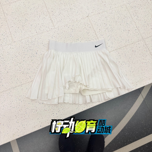 正品Nike耐克女子训练防走光二合一速干网球透气百褶裙短裙DR6850