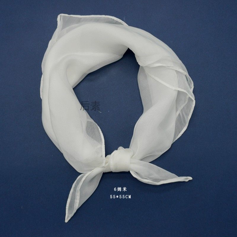 蚕丝植物染白胚小方巾手帕