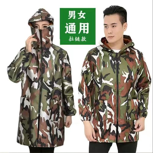 加绒加厚罩衣防水防油男女中长款工作服干活冬季保暖劳动耐磨大褂