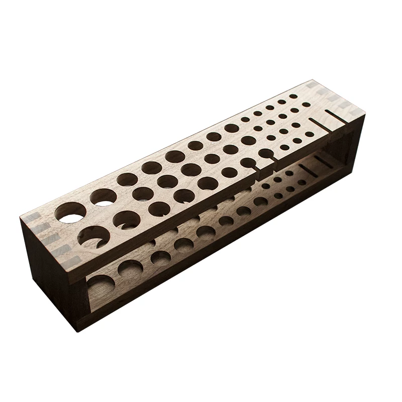 前羽 Handmade leather tools, shelf tools, storage shelf leather leather art DIY black walnut