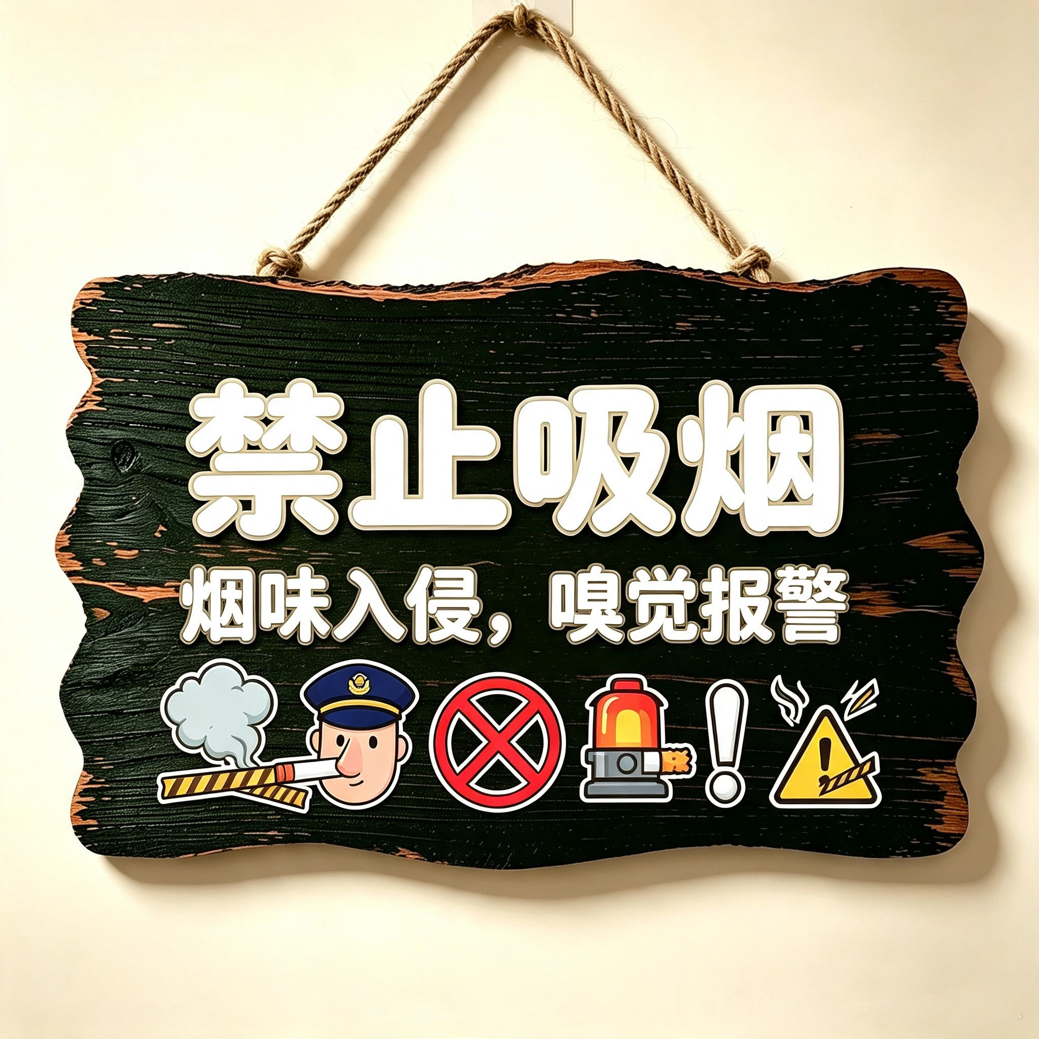 创意复古严禁吸烟标示牌图片