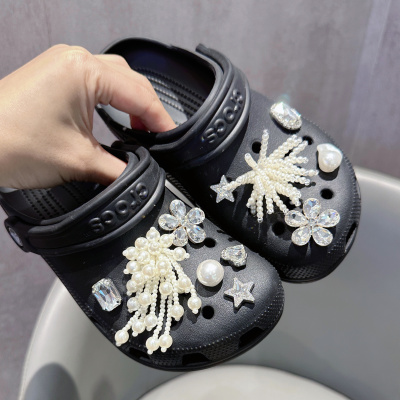 珍珠水钻高级感洞洞鞋配饰鞋花适配crocs卡骆驰装饰配件鞋扣芭蕾