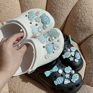 海洋小鱼洞洞鞋配饰crocs鞋花骆驰装饰鞋扣智必星cross儿童鞋面