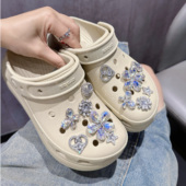 饰扣鞋 花卡骆驰装 扣智必星 配饰crocs鞋 宝石蝴蝶水钻高级感洞洞鞋
