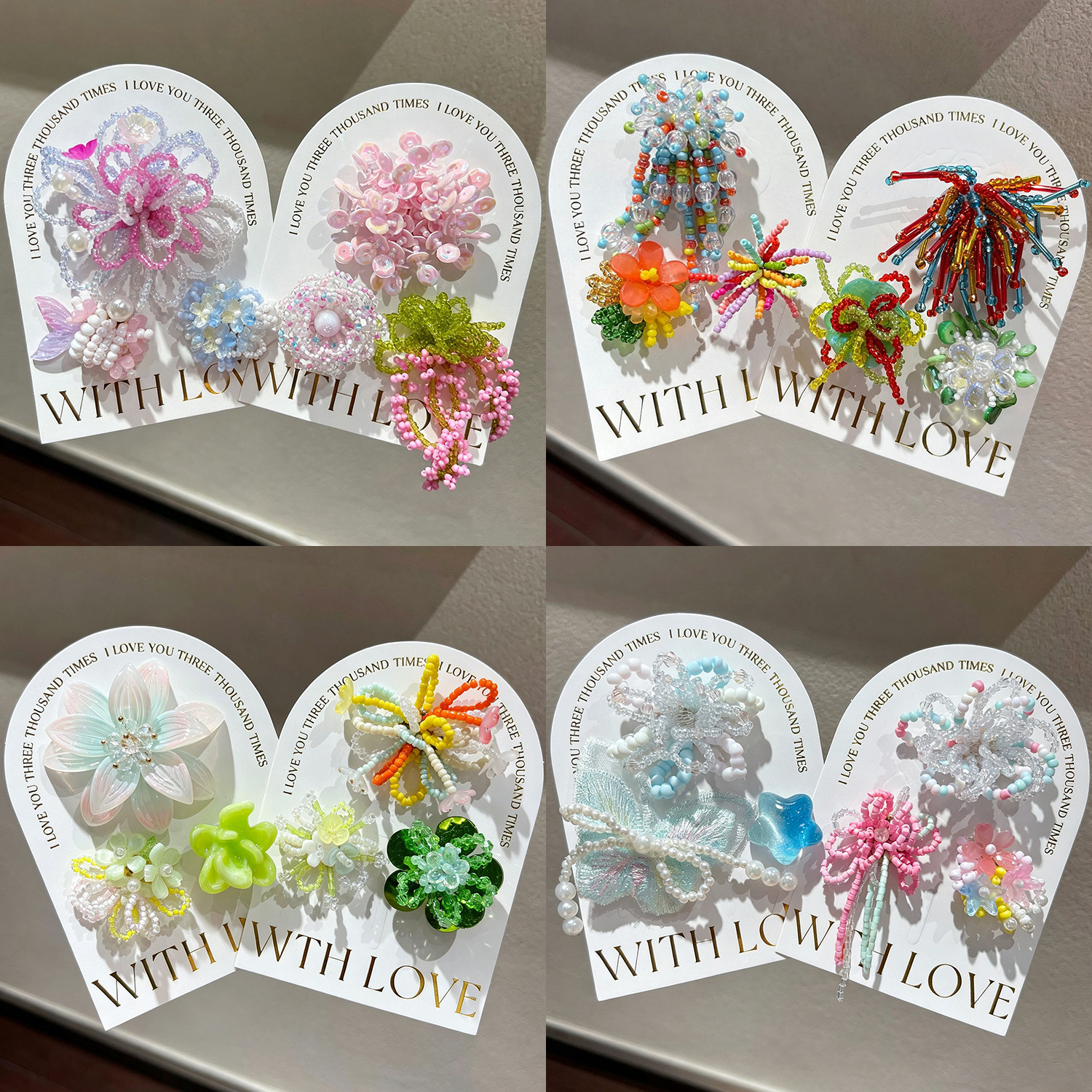 多巴胺粉色水晶珠花鞋扣适配卡骆图片