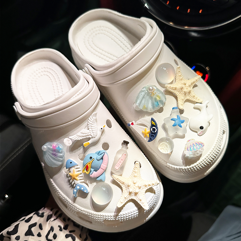 海洋贝壳星星DIY洞洞鞋crocs鞋花