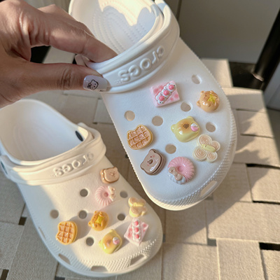立体面包饼干洞洞鞋配饰crocs鞋花卡骆驰装饰鞋扣智必星cross儿童