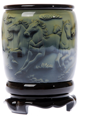 工艺浮雕笔筒创意实用商务装饰品